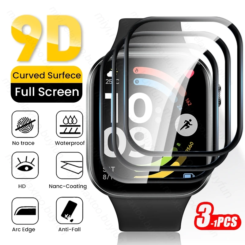 3-1Pcs 9D Curved Screen Protector for Redmi Watch 6 Ultra-HD Full Coverage Protective Film on for Redmi Watch6 Smart Accessories