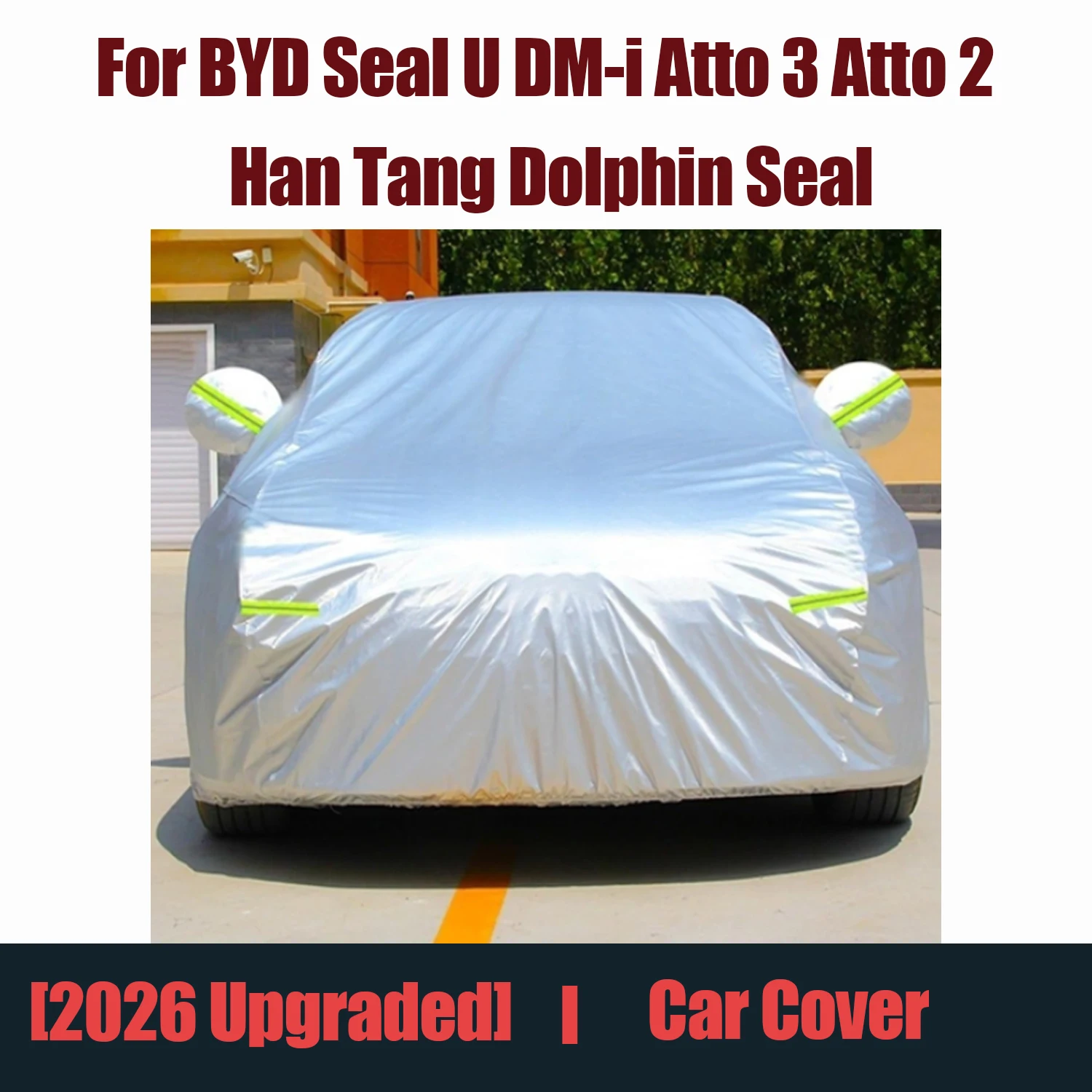 Fundas Impermeables para Autos BYD Seal U DM-i Atto 3 Atto 2 Han Tang Dolphin Seal con Cierre, Protección Contra Viento, Sol, Rayos UV y Polvo