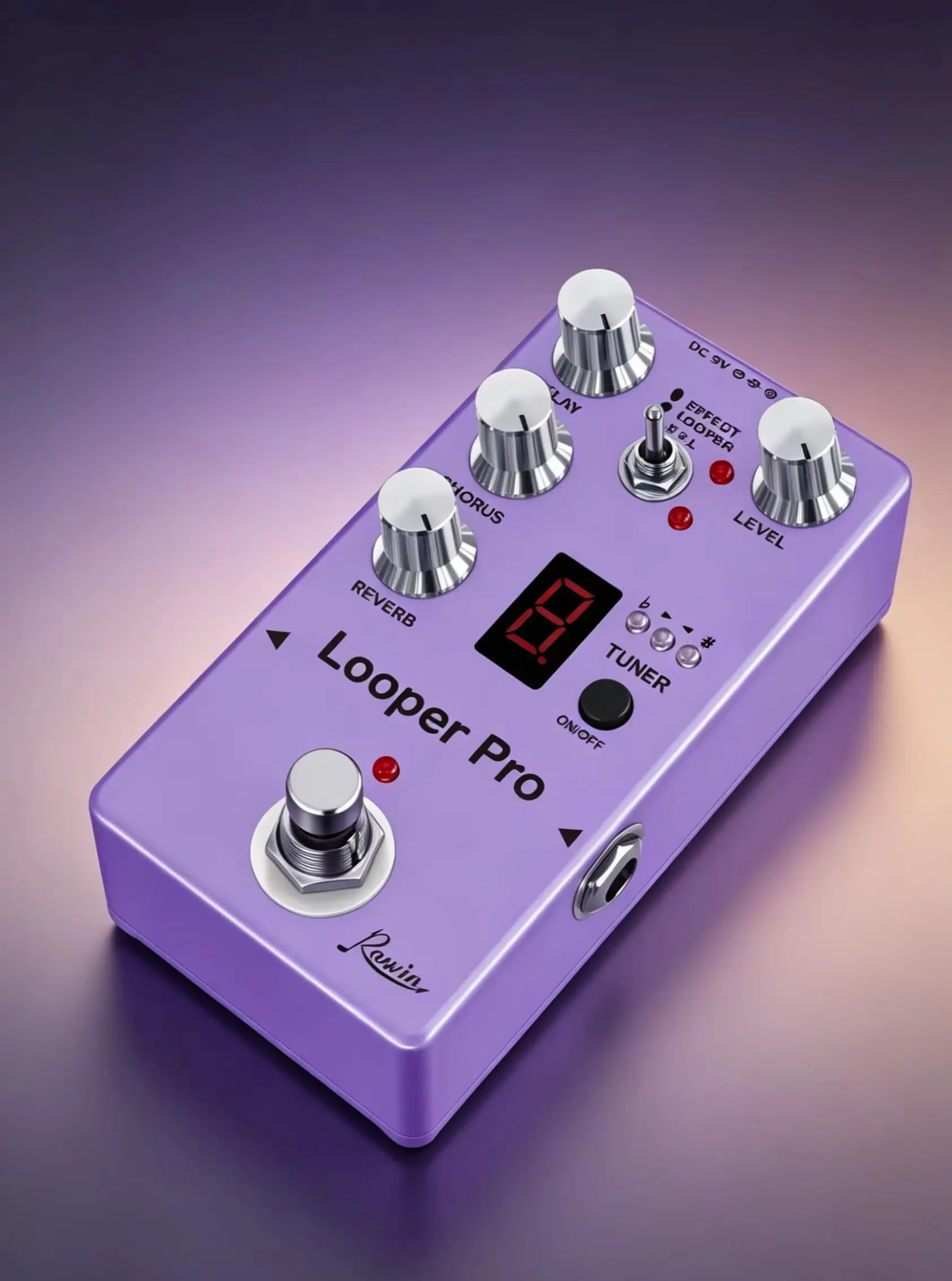 Rowin RE-05 Guitar Effect Pedal Looper Pro Mini Looper Tuner Chorus Delay Ocean Verb for Electric Guitar And Bass True Bypass