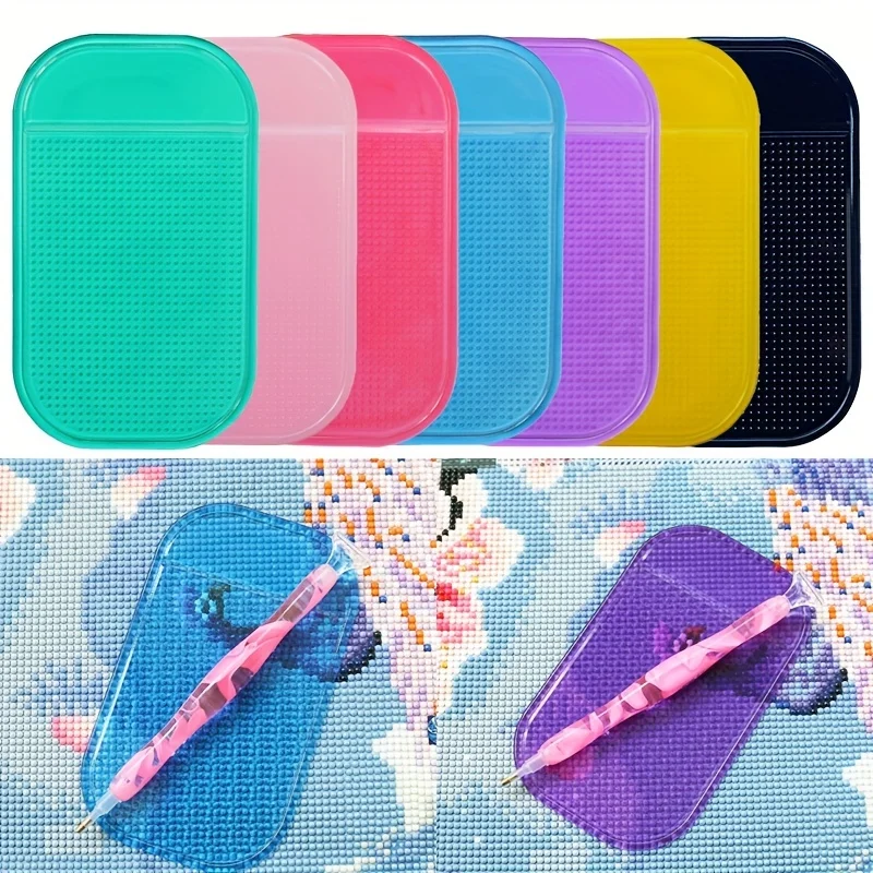 6 Stück rutschfeste Werkzeuge, klebrige Pads, rutschfeste, klebrige Matte für Diamantmalerei, DIY-Werkzeug, Haltablett, Diamant-Stickerei-Zubehör