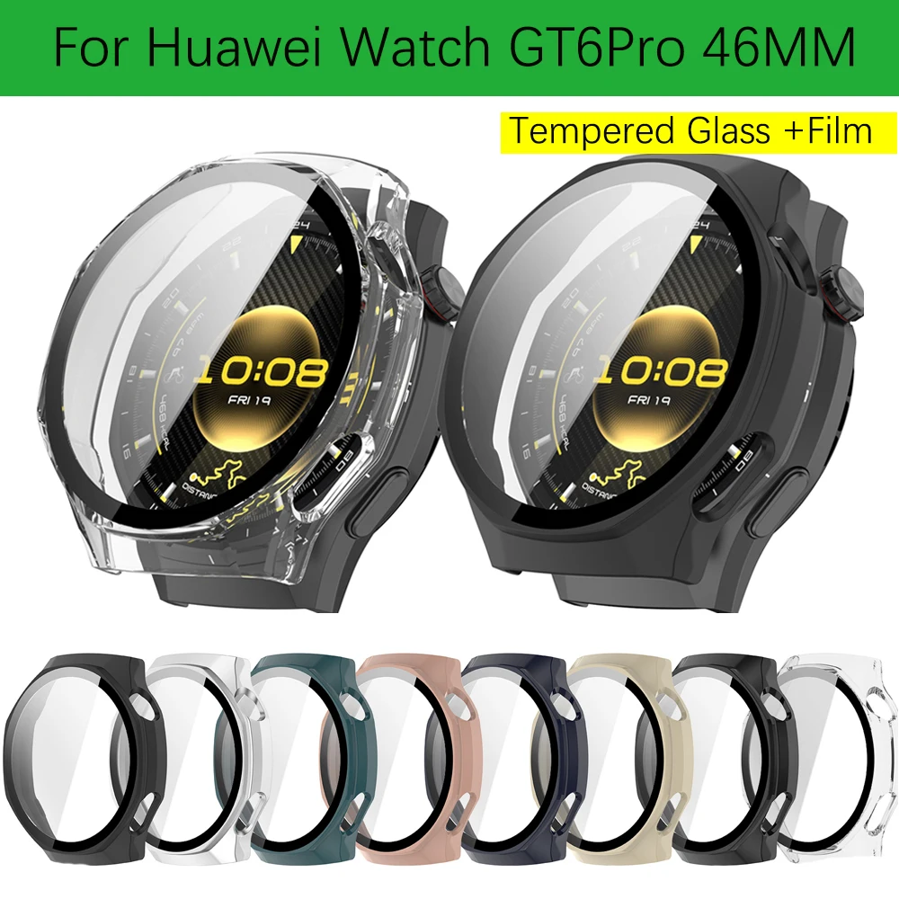 

Tempered Glass Film For Huawei Watch GT6Pro 46mm Anti-drop anti scuff Screen Protector Cover Full Protective shell replacement