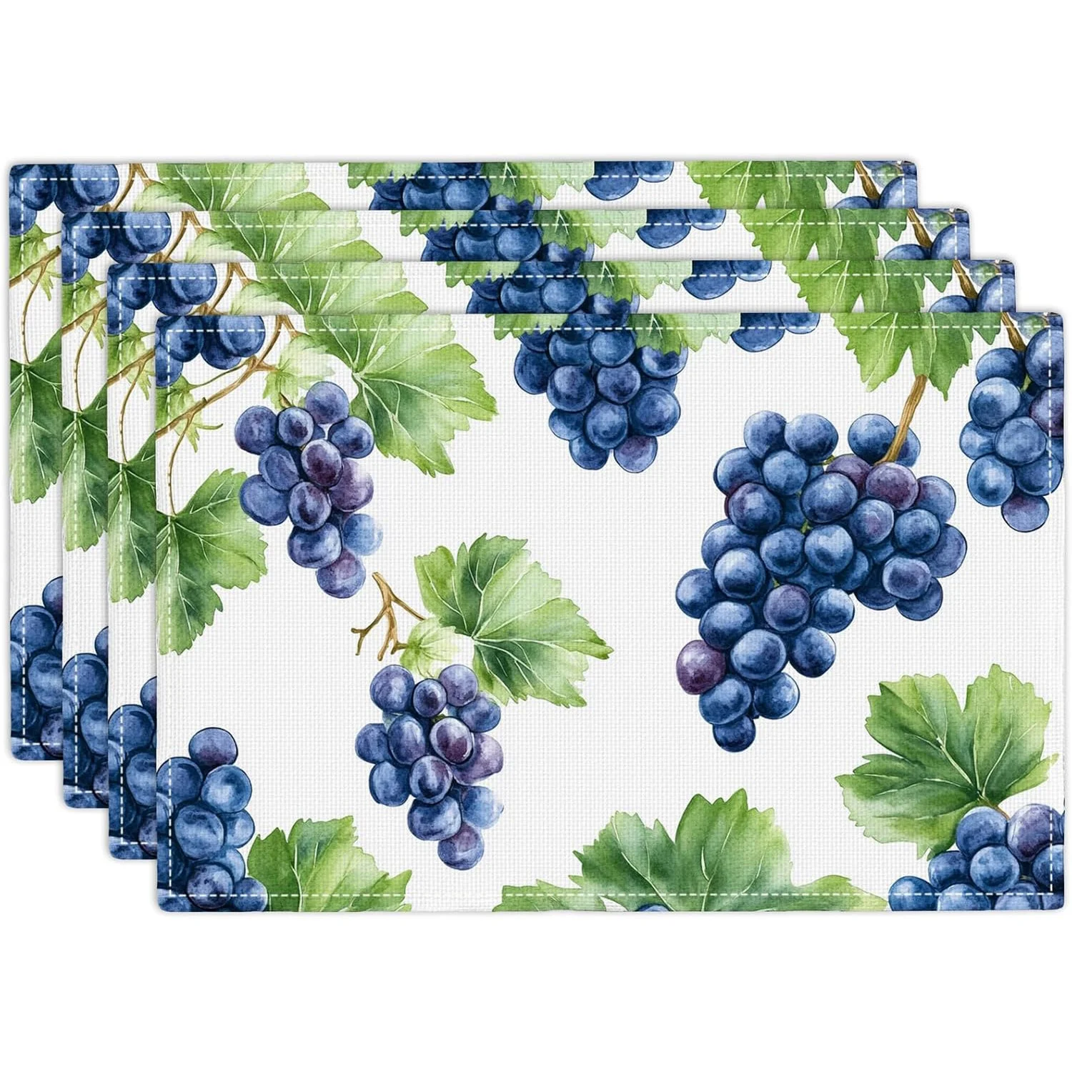 4/6/8pc Black Gold Floral Placemats Linen For Elegant Dining Table Non Slip Decorative Mat Kitchen Accent