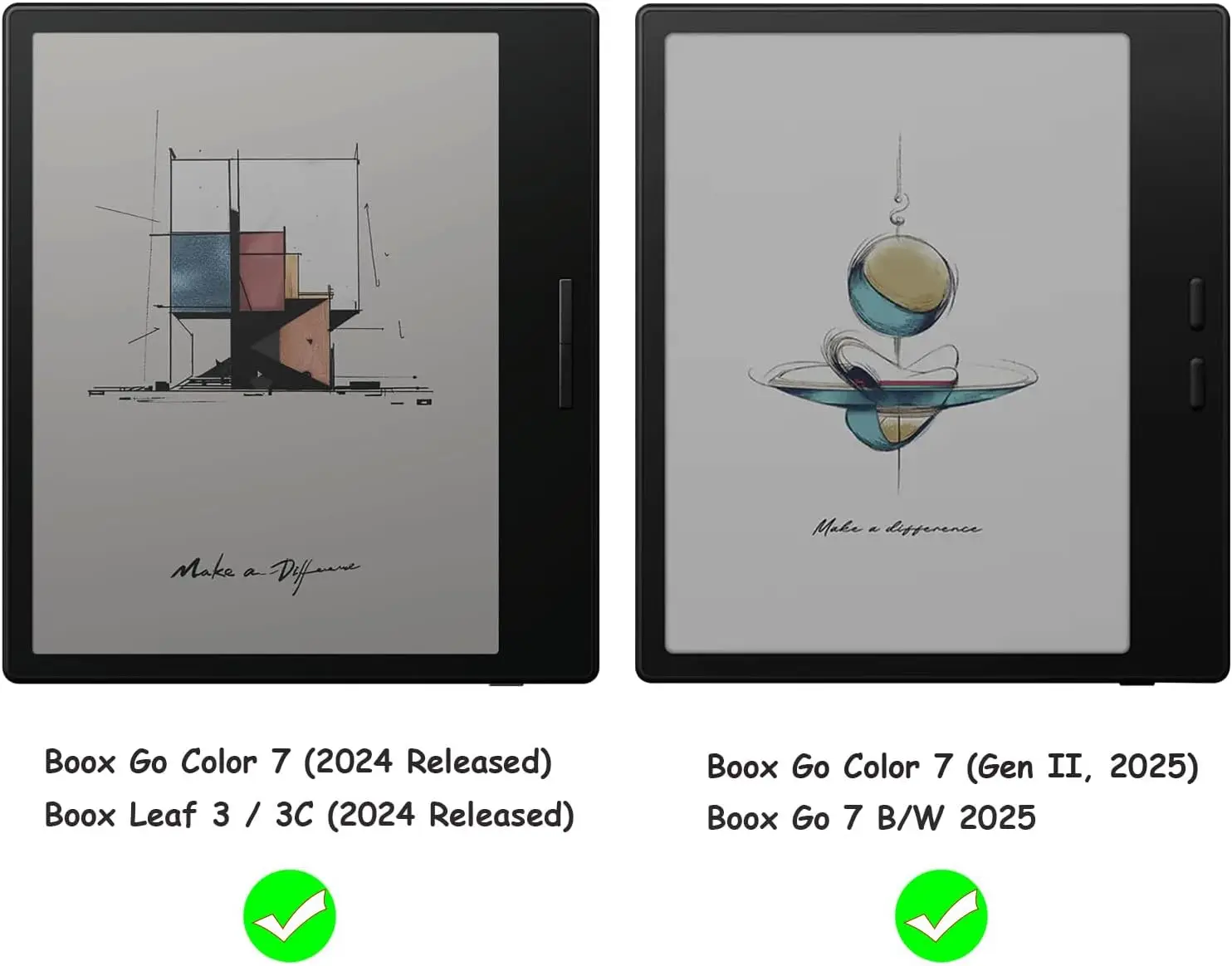 Case for 7' Onyx Boox Go 7 B/W & Go 7 Color (Gen I/II, 2025/2024) & Boox Page | Built-in Foldable Stand & Elastic Hand Strap