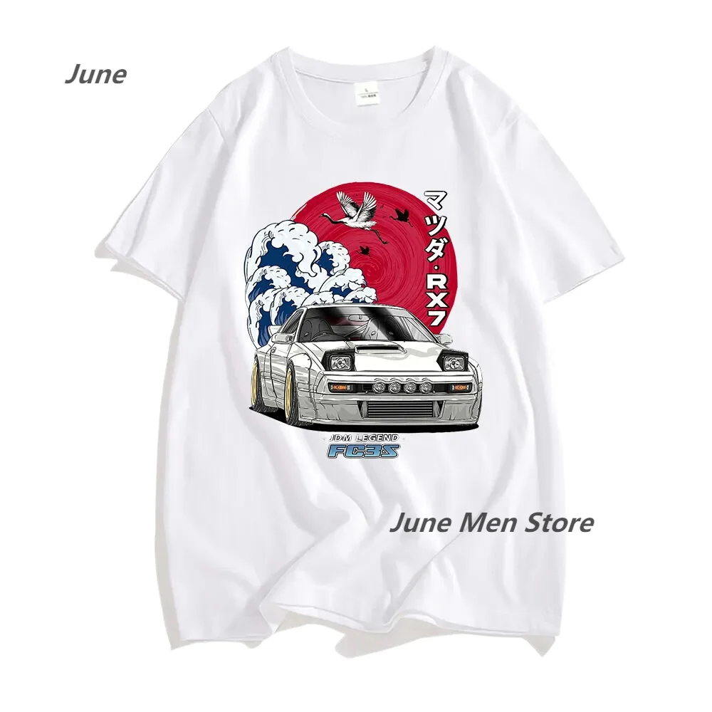 New Initial D Anime Graphic T-shirt Women/Men Streetwear For JDM Crewneck tshirts Tops Y2k Oversized 100% Cotton Tee-shirt Soft