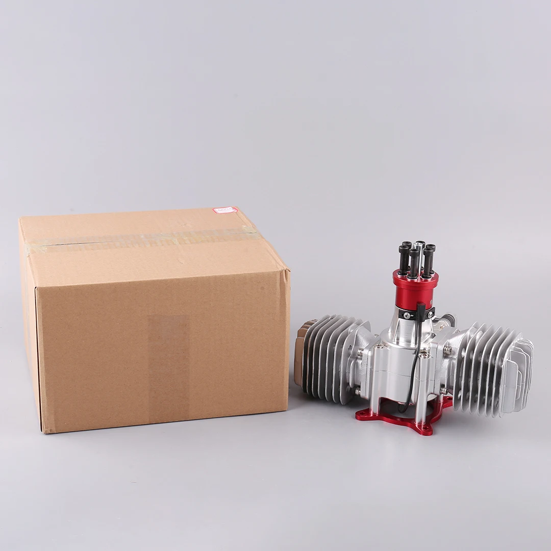 Двухцилиндровый бензиновый двигатель VVRC RCGF 120cc с глушителем и свечой зажигания для радиоуправляемых моделей самолетов