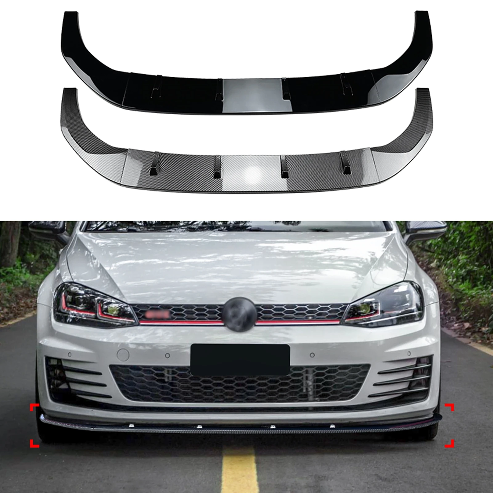 Car Front Bumper Spoiler Lip Lower Guard Plate Splitter Board Blade For Volkswagen Golf 7 MK7 GTI R Rline 2013-2016