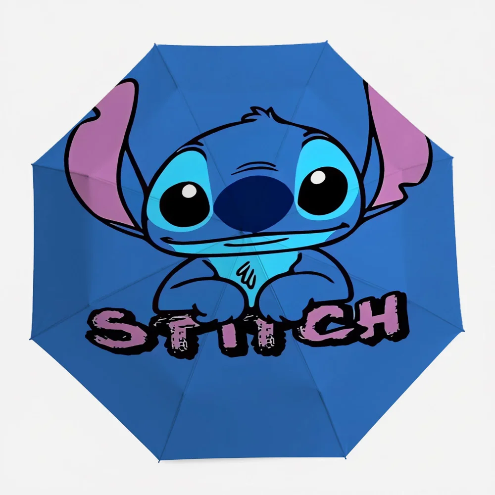 Paraguas Plegable Automático con Estampado de Personajes de Disney Lilo & Stitch, Paraguas de Viaje Resistente al Viento e Impermeable para Niños y Adultos, Portátil