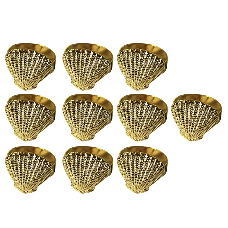 HOT-Simple Modern Napkin Buckle, Shell Shaped Napkin Ring, Hotel Table Set Cloth Ring, Paper Towel Ring(10 PCS)