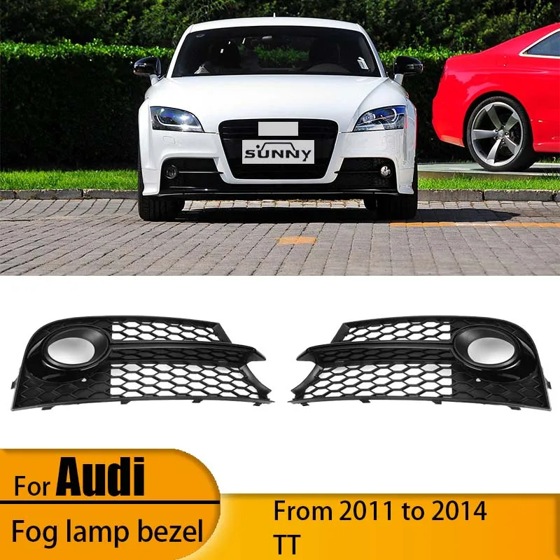 

For Audi TT MK2 S-Line TTS 2011-2014 Front Bumper Honeycomb Mesh Fog Light Cover Black