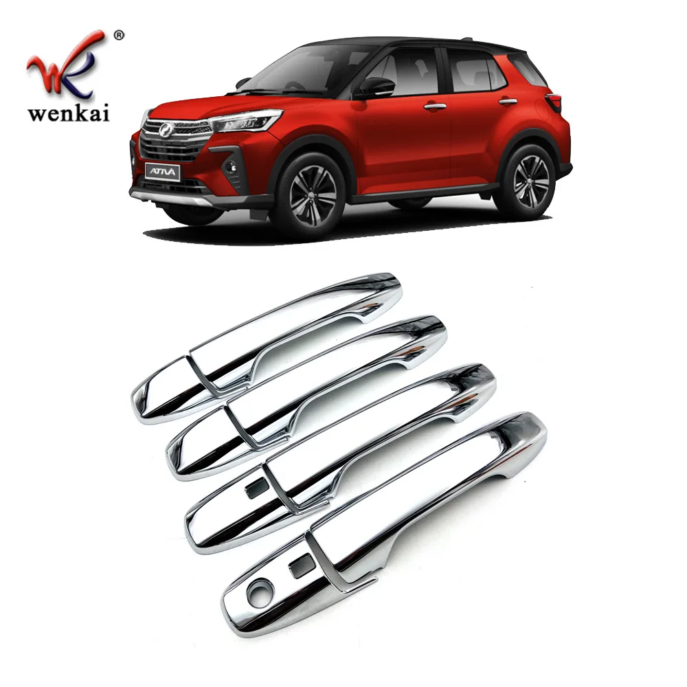 8Pcs Chrome Car Exterior Side Door Handle Frame Cover Trim for Perodua Ativa Toyota RAIZE Daihatsu ROCKY