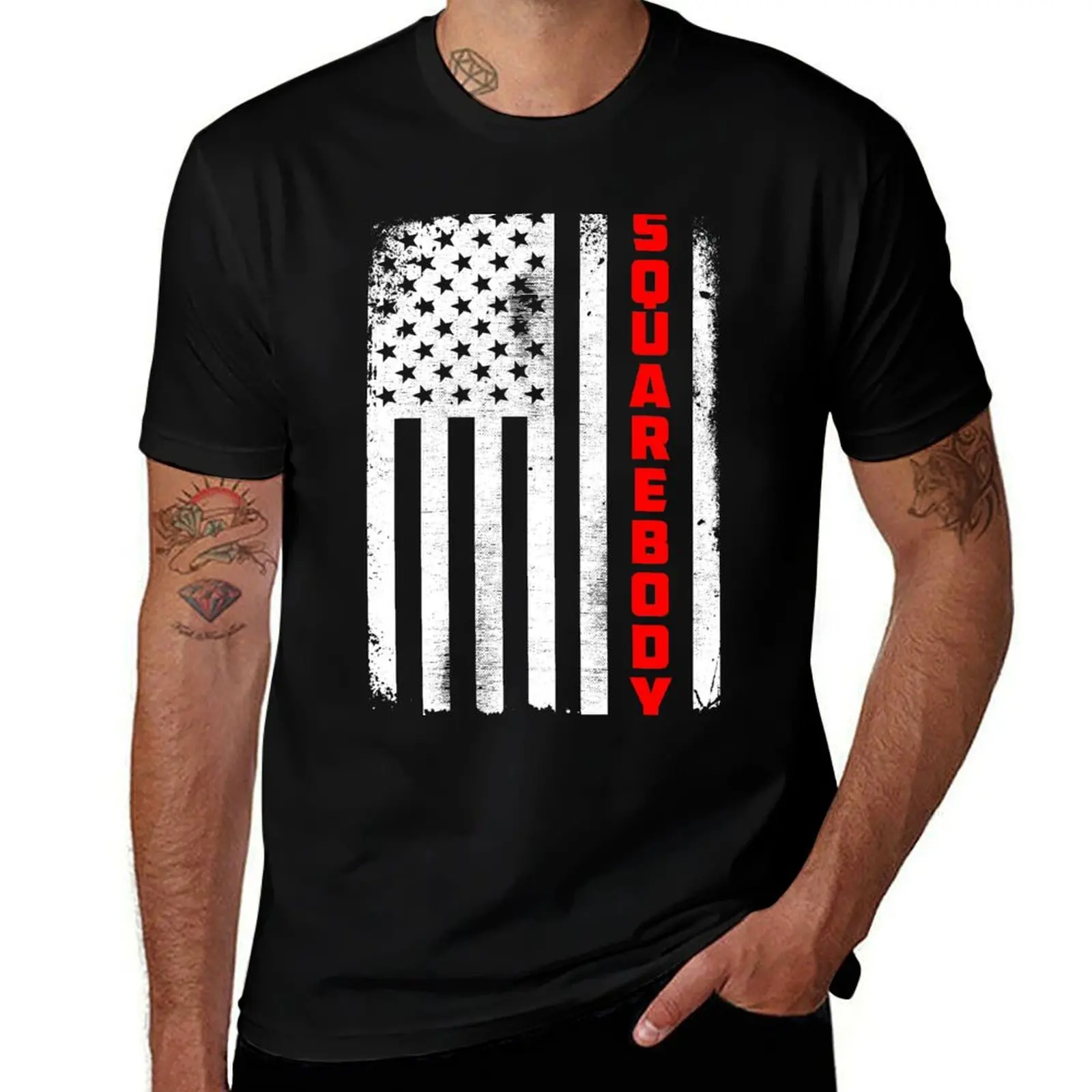 Squarebody Flag Classic Square Body Pickup Truck 4th of July T-Shirt man t shirts for men T-Shirt