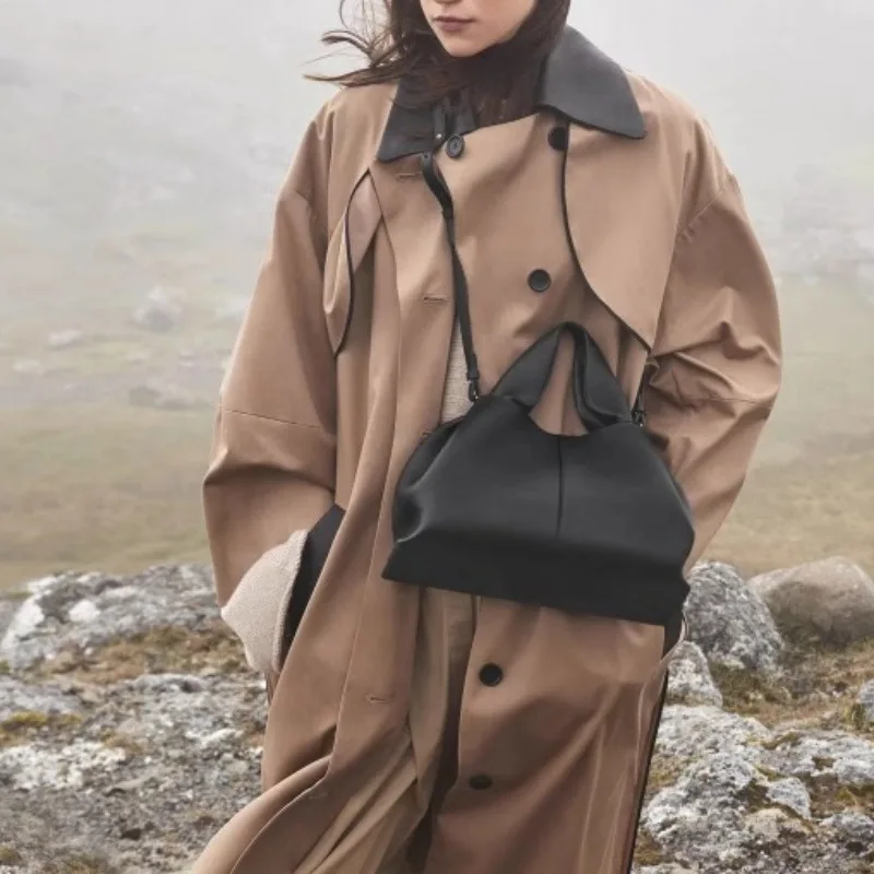 

Cloud bag leather light luxury French niche dumpling bag European and American retro high-end portable messenger bag woman