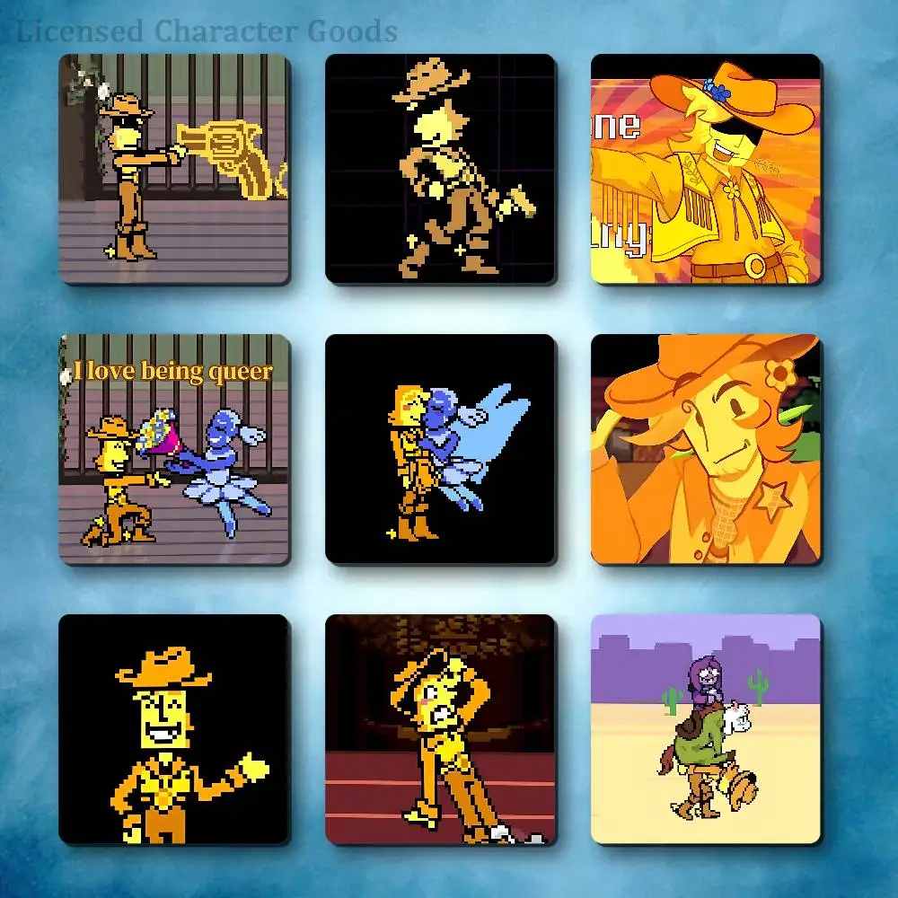 Yellow D-Deltarune 55x55mm Print Fridge Magnet Office Cabinet Decor Print Magnetic Square Pieces Lightweight