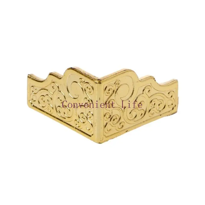 l1ee20ピースケースコーナープロテクターキャビネットボックスコーナープロテクター家具エッジセーフティガード用のゴールド装飾コーナーウッド