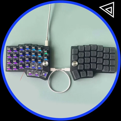 Borne Corne 4 × 6 diseño 2Knobs teclado dividido VIAL58 ergonomía Teclado mecánico de intercambio en caliente QMK Vial teclado de jugador personalizado con cable