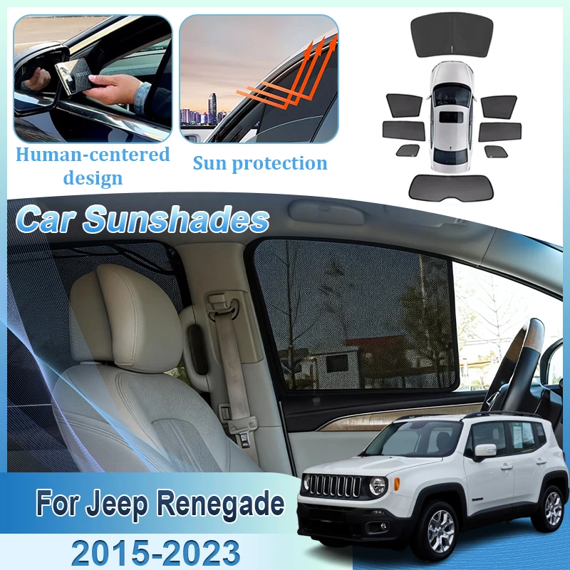 

Аксессуары для Jeep Renegade 2015–2023: Солнцезащитная сетка на лобовое стекло, теплоизоляционная, с защитой от УФ-лучей, автоаксессуары