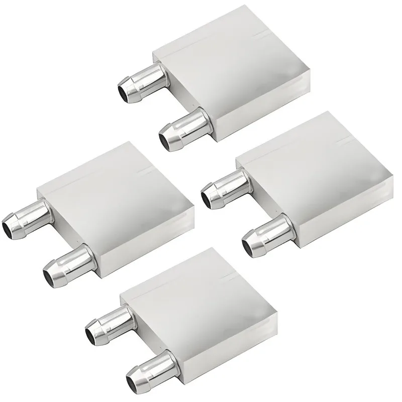 4PCS Aluminum Water Cooling Block, 40x40 Heat Sink System for PC Computer CPU Graphics Radiator Heatsink Endothermic Head Silver