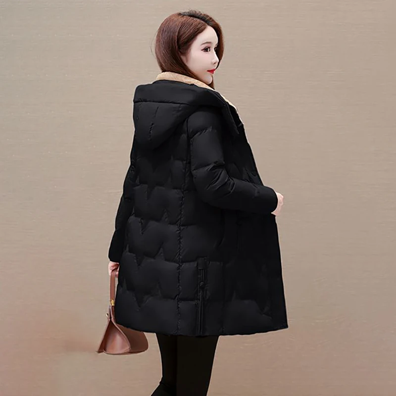 Fashion Down  Women's New High-end Slim Temperament In Winter 2023, Long Hooded Loose Warm And Casual Coat Women's Tide.