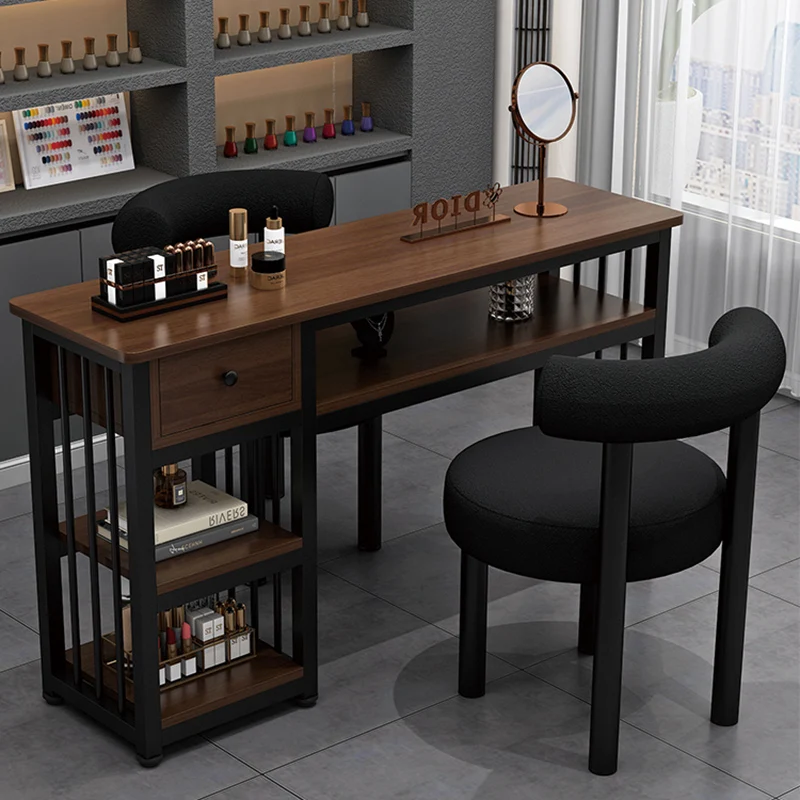 

Nordic Luxury Nail Tables Modern Nail Shop Table Single Double Professional Manicure Tables Mesa Manicura Salon Furniture