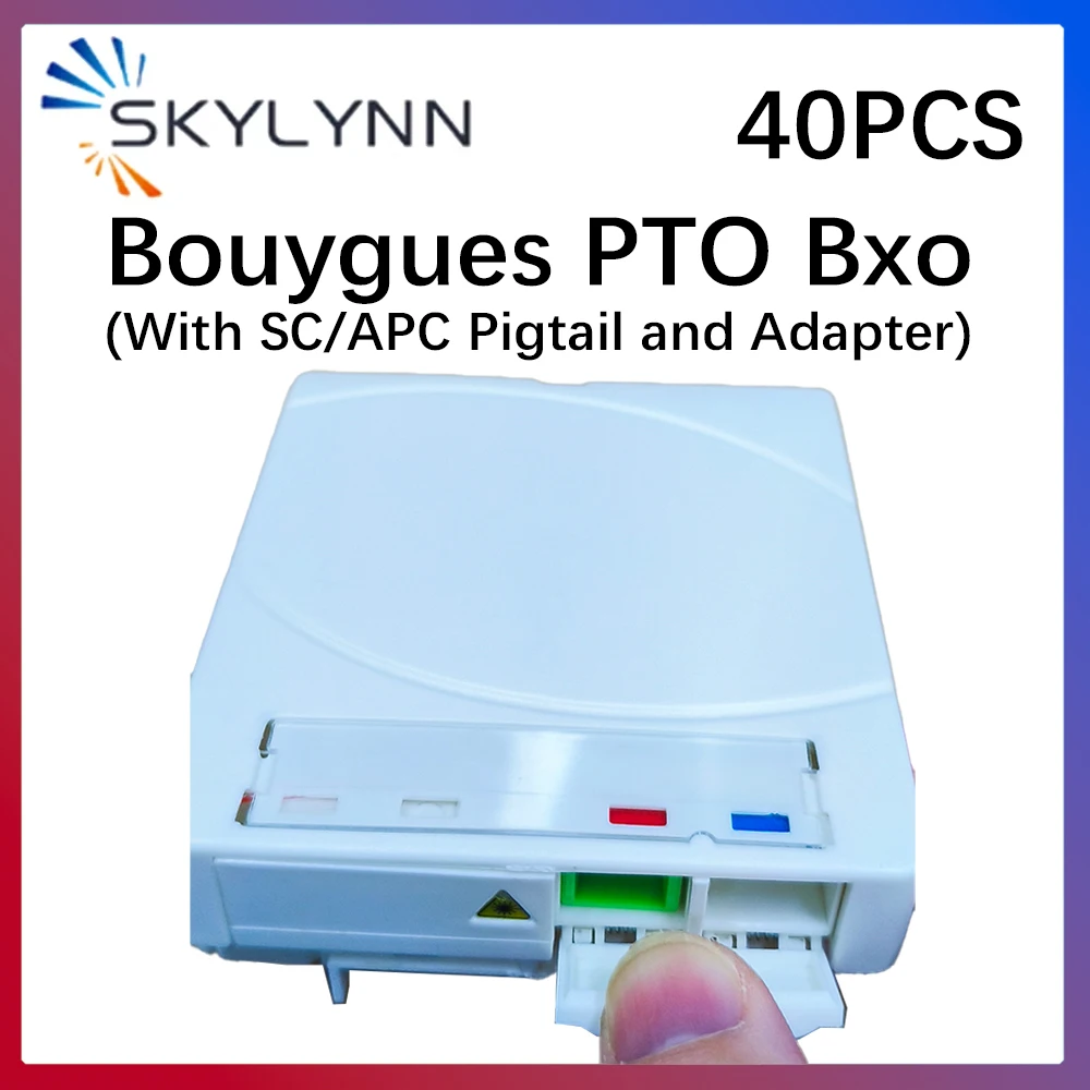 Bouygues PTO Box OEM France 1Fo  Fiber Opti  Socket Full Loaded with SC/APC Pigtail and Adapter Fiber Optic Cable Box 20/40PCS