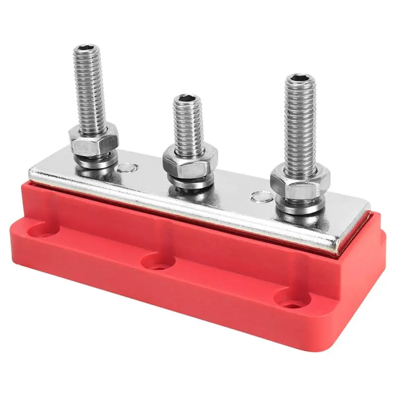 [NEW!A93G】 300A Bus Bar Power Distribution Block 3 (M8) Terminal Studs
