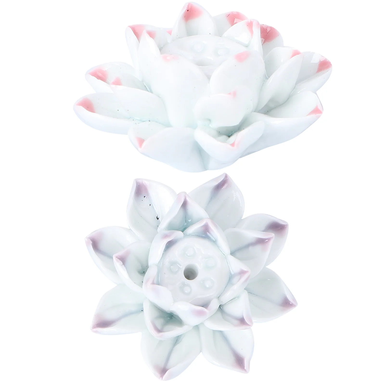 

2Pcs Lotus Incense Burner Ceramic Decorative Censer for Bedroom Living Room Meditation Yoga Office Incense Burner