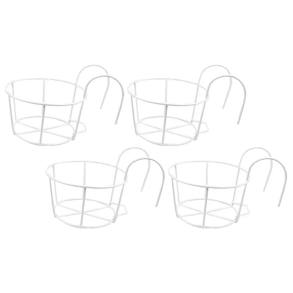 Soporte colgante para plantas, decoración para balcón al aire libre, soporte de alambre resistente para valla, ventana, maceta, estante duradero a prueba de óxido, 4 Uds.