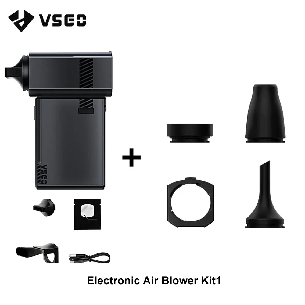 VSGO Electric Air Blower Compressed Air Duster with Nozzle Extended 120Km/H Wind Speed for Camera PC Keyboard Cleaning Outdoor