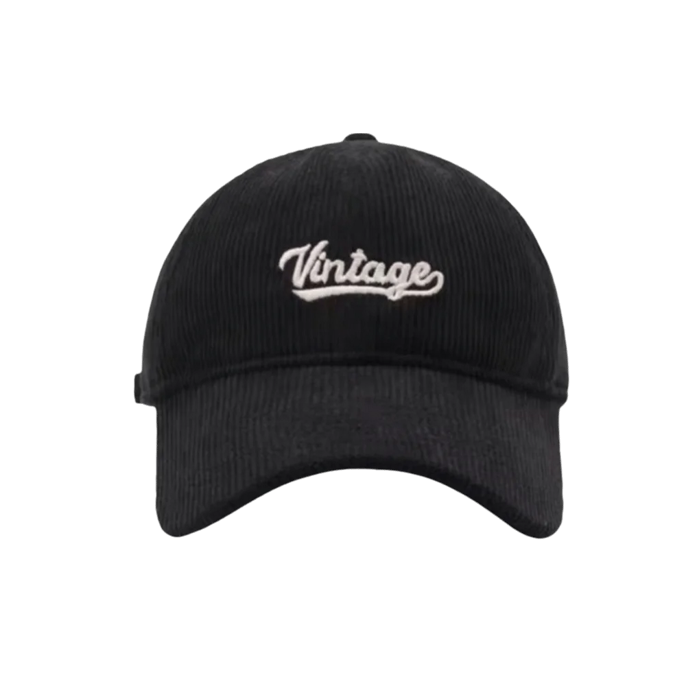 

Casual Vintage Letter Embroidery Cap Korean Corduroy Men Women Baseball Cap Versatile Solid Color Snapback Hat Outdoor