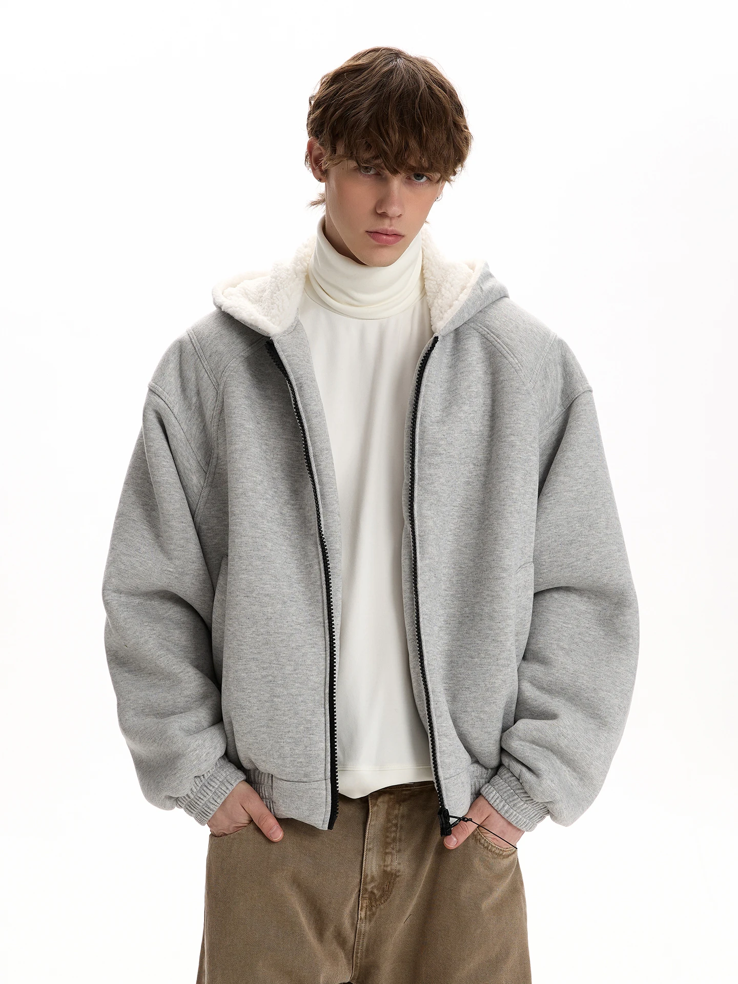 

PUEE Ретро деконструированный джет с капюшоном Thiened Fce с хлопковой подкладкой свободного кроя, зимняя верхняя одежда, молодежная повседневная теплая одежда