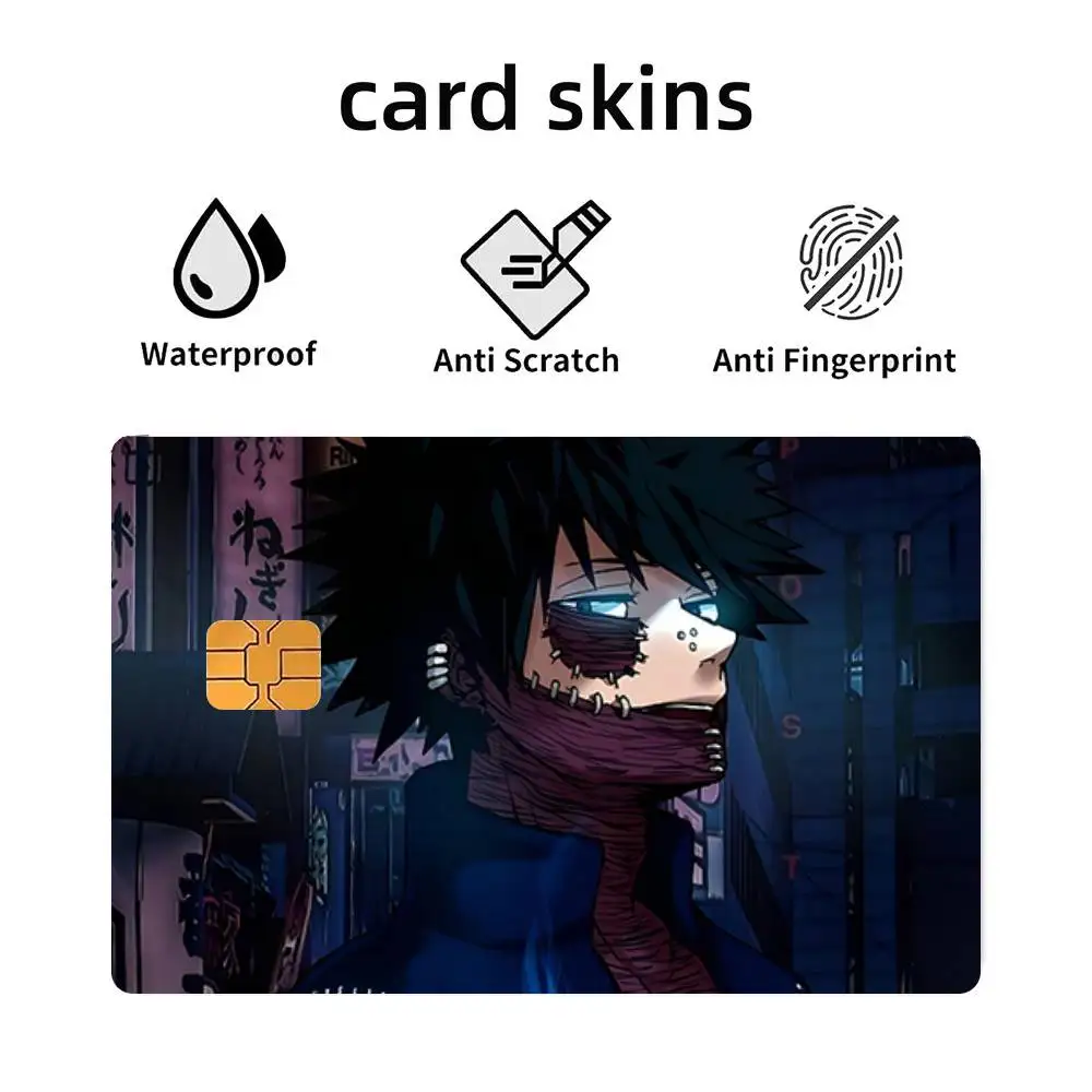 Anime Characters A-Aizawa Shouta Credit Skin Cover Card Stickers 4PCS Film Bus Pass Front Decoration Bank Debit Waterproof