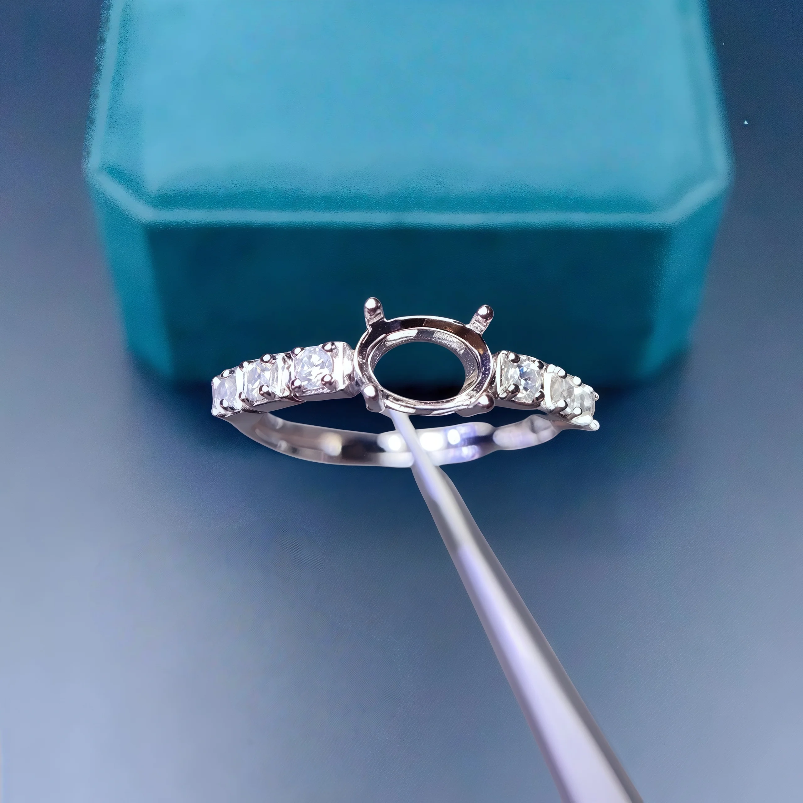 

L S925 Стерлингового Серебра DIY Пустой Держатель Кольцо Инкрустация 5*7 мм Овальный Камень Изысканный Подсолнух Дизайн Циркон Свадебные Очаровательные Ювелирные Изделия для Женщин