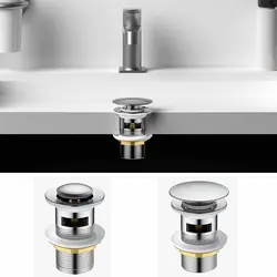 Sewer Slotted Unslotted Push Pop Up Click Clack Sink Strainer Basin Drain Device Bath Stopper Basin Sink Tap