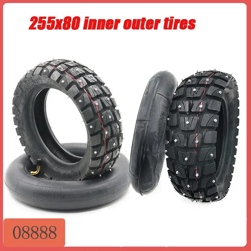 TUOVT 255X80 Tyre Winter Snow Tires for Electric Scooter Zero 10x Dualtron KuGoo M4 10 Inch Off Road Tire