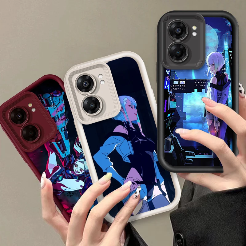 C-Cyberpunk Hot R-Rebecca Eye Ladder For OPPO Find X5 X3 A58 A57 A55 A53 A54 A92 A74 A78 A98 A16 A94 A76 A72 5G Funda