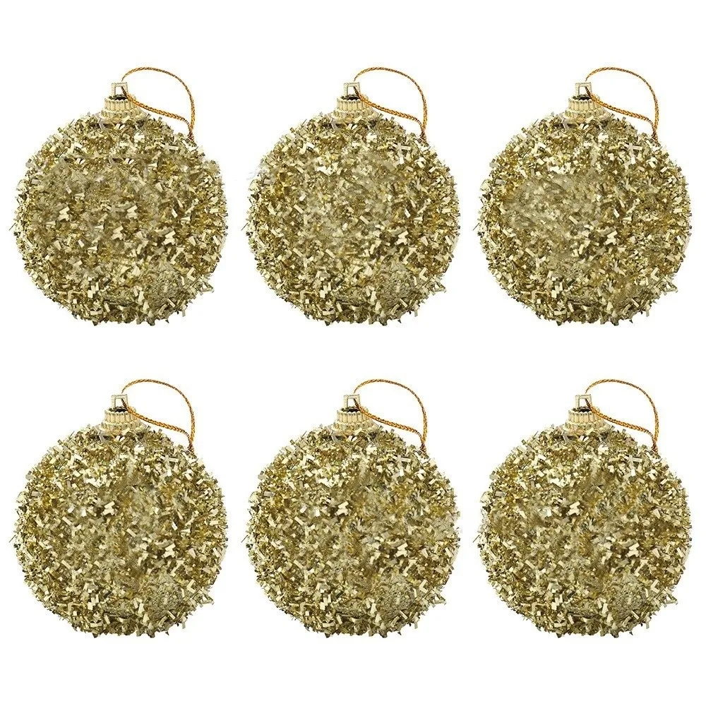 6 قطعة 6 سنتيمتر عيد الميلاد الكرة عيد الميلاد الحلي هدية الكرة شجرة عيد الميلاد زخرفة لامعة DIY بها بنفسك شجرة عيد الميلاد معلقة المعلقات زينة عيد الميلاد