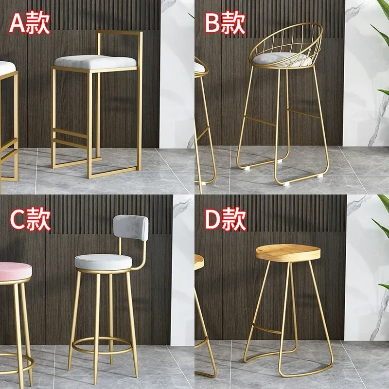 Nordic light luxury bar chair, modern minimalist bar coffee backrest front desk creative high chair