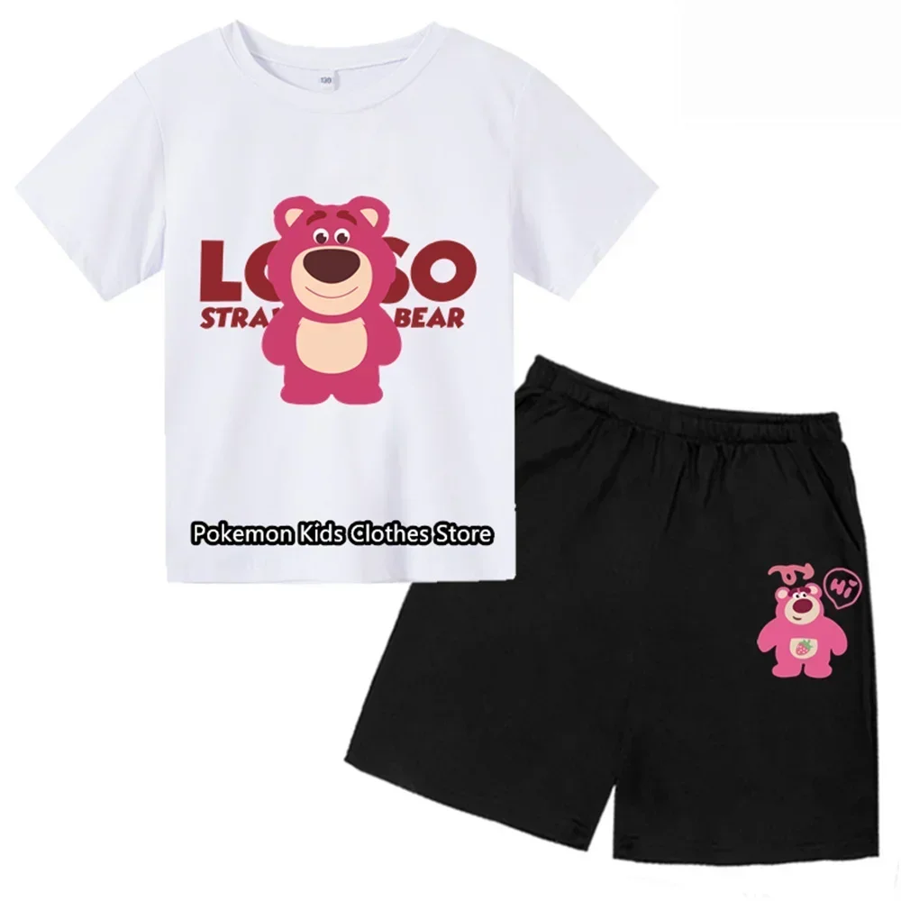 Lotso Tshirt Set Kids Baby Boys Clothing Sets Summer Baby Girls Short Sleeve Sports T Shirt+Shorts 2-piece Set Kids Clothes