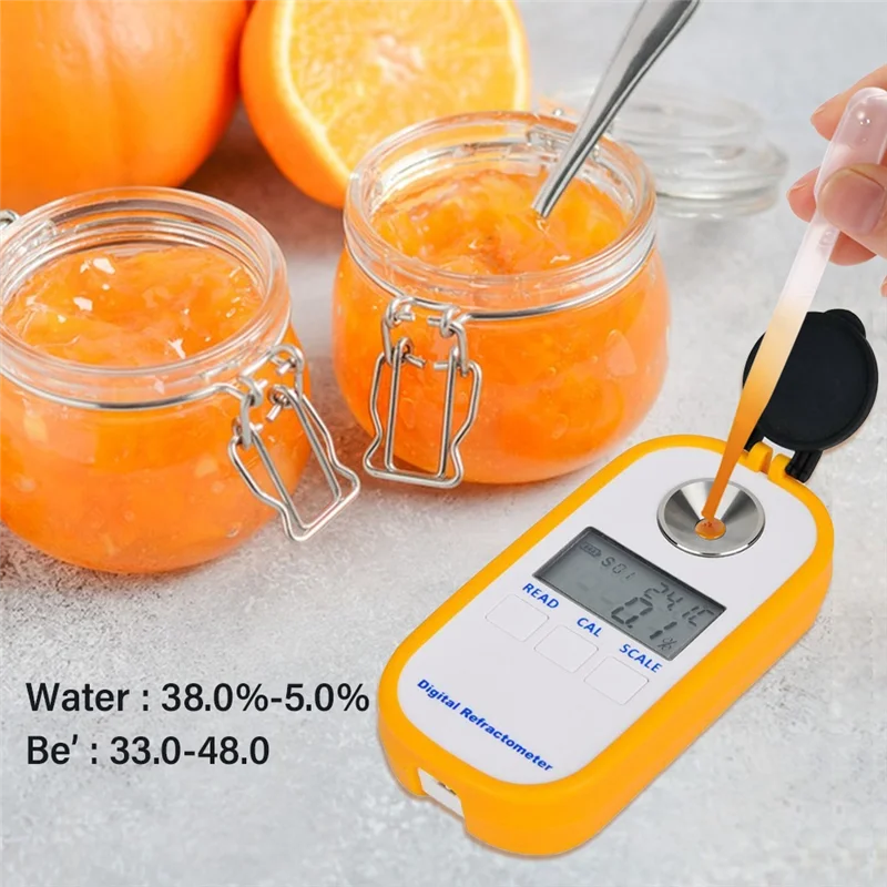 

AAAC-Measurement Instrument DR301 Portable Digital Honey Refractometer 4-In-1 Brix/Water/Be'/Refractive Tester