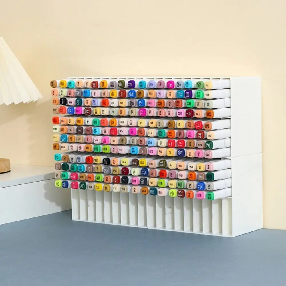 18 Compartments Mark Pen Storage Box Cosmetic Holder Multifunctional Desktop Organizer Large Capacity Transparent