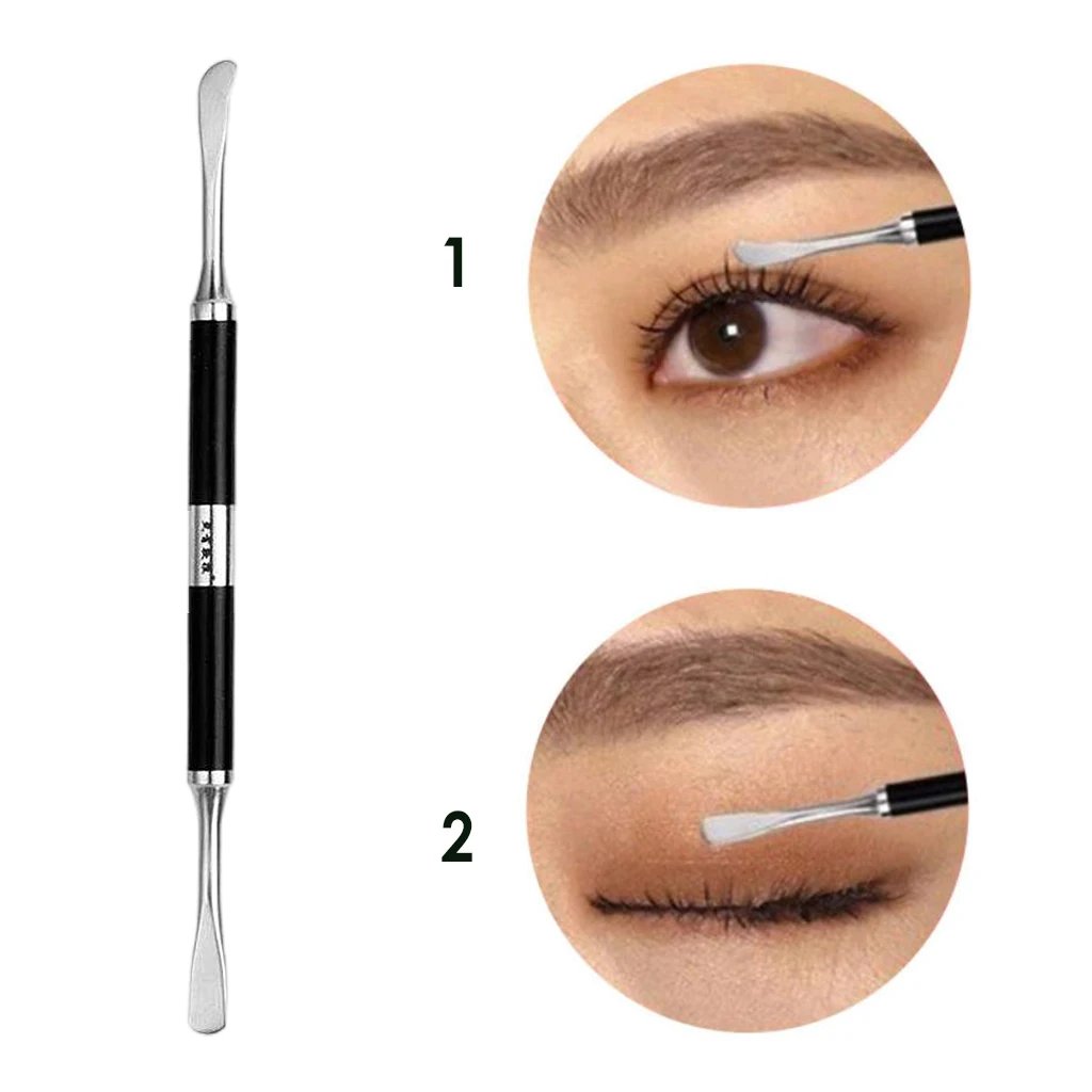 أداة ملعقة خلط مستحضرات التجميل المضادة للطرف المزدوج لظلال العيون