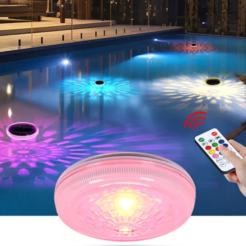 

Плавающий бассейн на солнечной энергии, меняющий цвет, подводная лампа, пруд для плавания, декор для садовой вечеринки, водонепроницаемый аксессуар для бассейна