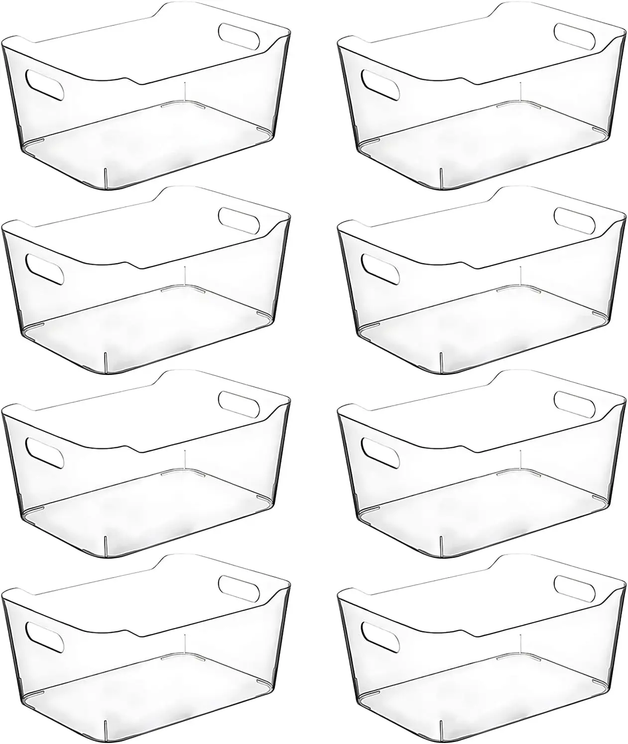 Clear Plastic Storage Bins For Kitchen Organization Or Pantry Organizers And Storage, Freezer Organizer Storage Containers Bin