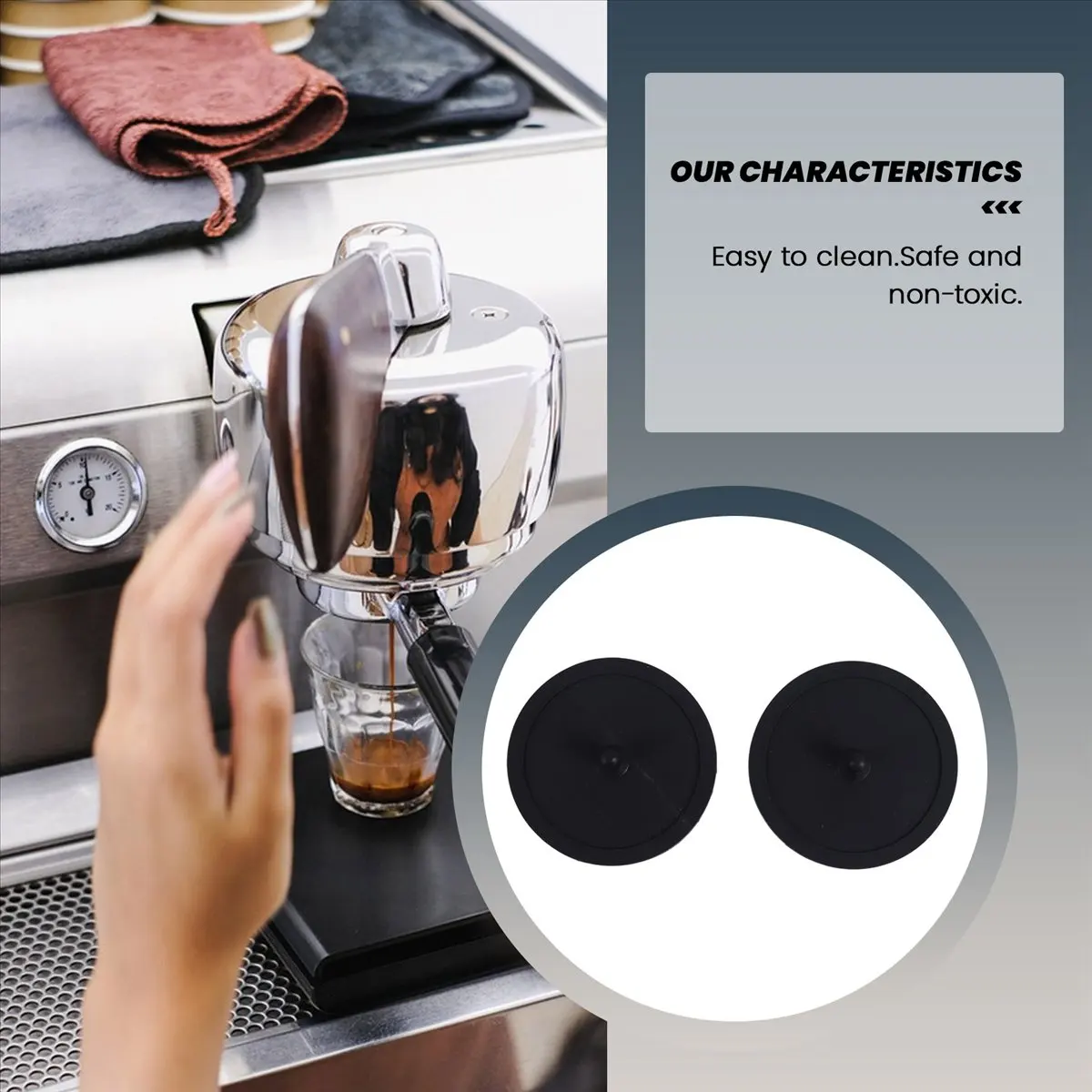 

A04V 2Pcs Blind Filter Backflush Disk Rubber for Espresso Machines Brewing Head Backwashing Gasket