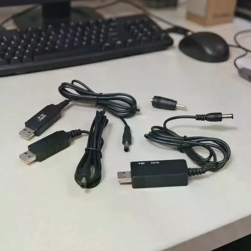 1 Set DC 5V To 12V USB Cable Boost Converter Step-up Cord For Wifi Router Modem Fan 5.5*2.1mm WiFi To Powerbank Cable Connector