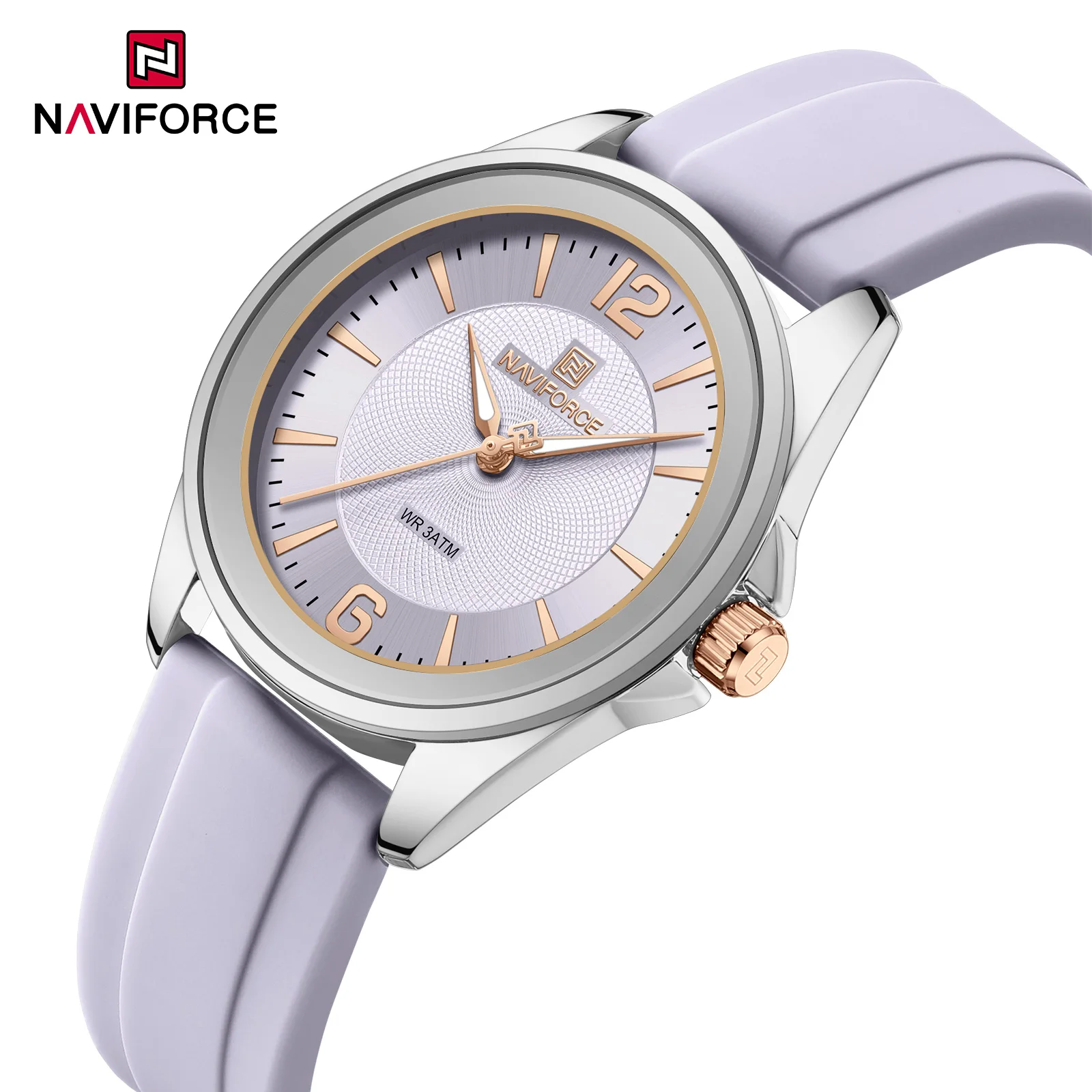 

NAVIFORCE NF5068 Elegant Quartz Watches for Woman Waterproof Silicone Strap Fashion Casual Ladies Watch