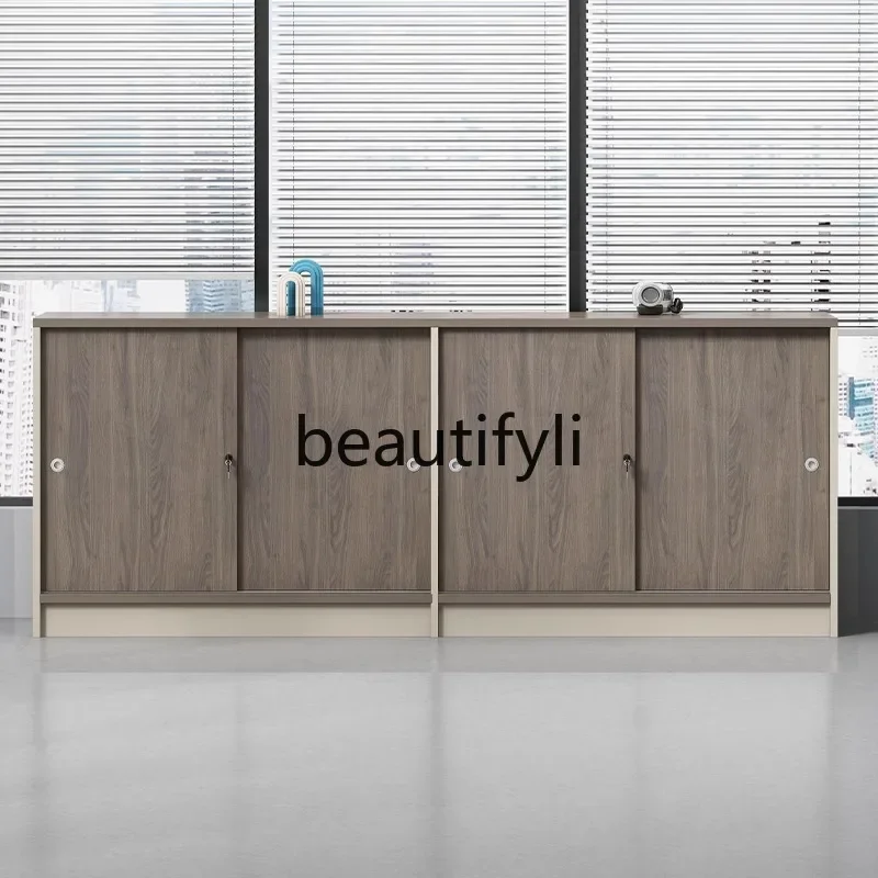 

Office Partition Sliding File Cabinet Printer Archive Side Cabinet Wooden Document Cabinet