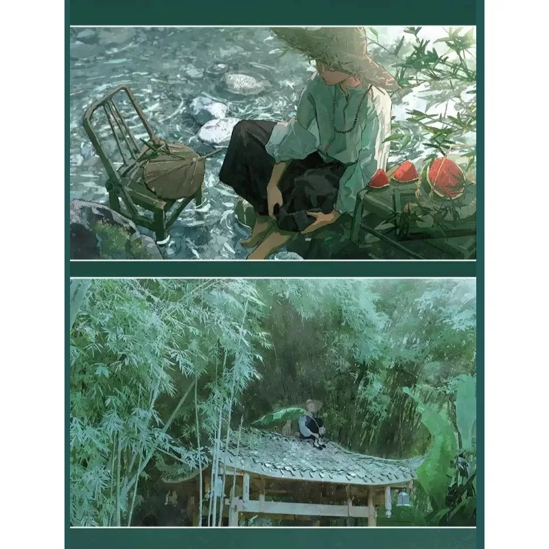 

Коллекция иллюстраций в китайском стиле от известного художника Чжаньдоу Тяньтяньцзай: Горы, реки, растительность