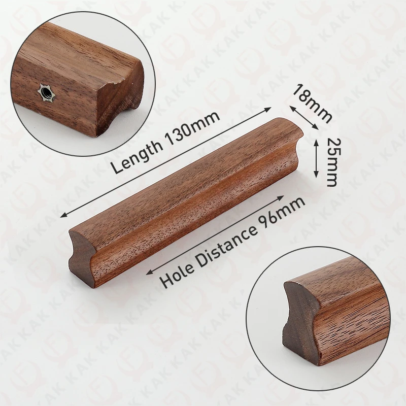 KAK Möbelgriffe aus Holz, 1200 mm lange Griffe für Schränke und Schubladen, Kommodenknöpfe, Schuhschrankgriffe, Küchentürbeschläge
