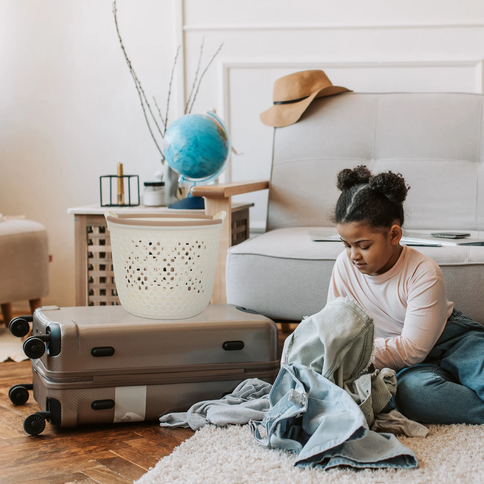 

Laundry Basket Hamper Portable Plastic Clothing ganizer for Bedroom Bathroom Bedroom Storage Basket Closet Large Capacity